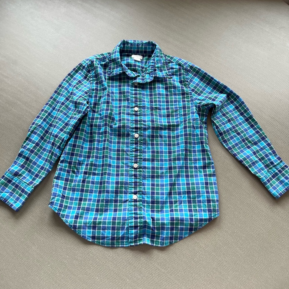 Jcrew crew cuts button down plaid long sleeve shirt